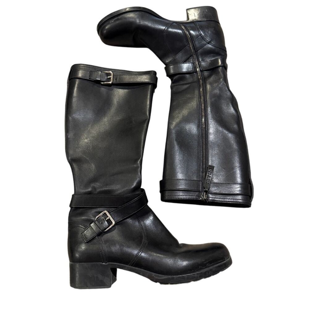 Prada Black Leather Moto Riding Boots – Women’s Size 38 (US 7.5) - Picture 2 of 13